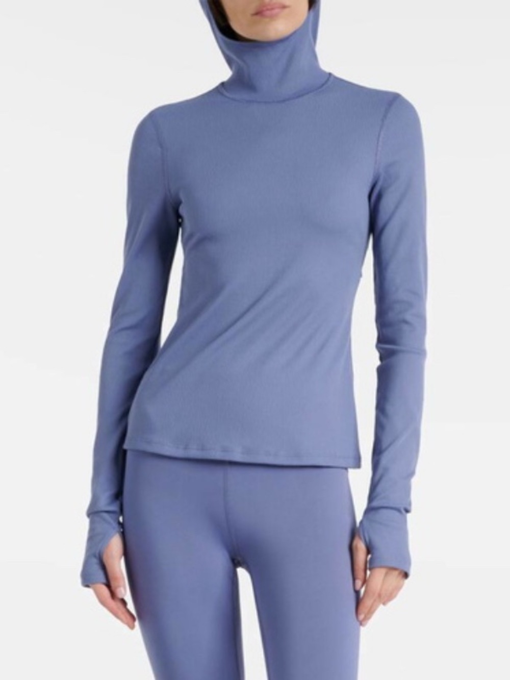 ALO yoga Alosoft Frontrunner Ribbed-Knit Top (Infinity Blue/Large) NWT